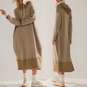 Free People Aja Pullover Midi Dress in Olive 🌿 Medium 🌿 $169